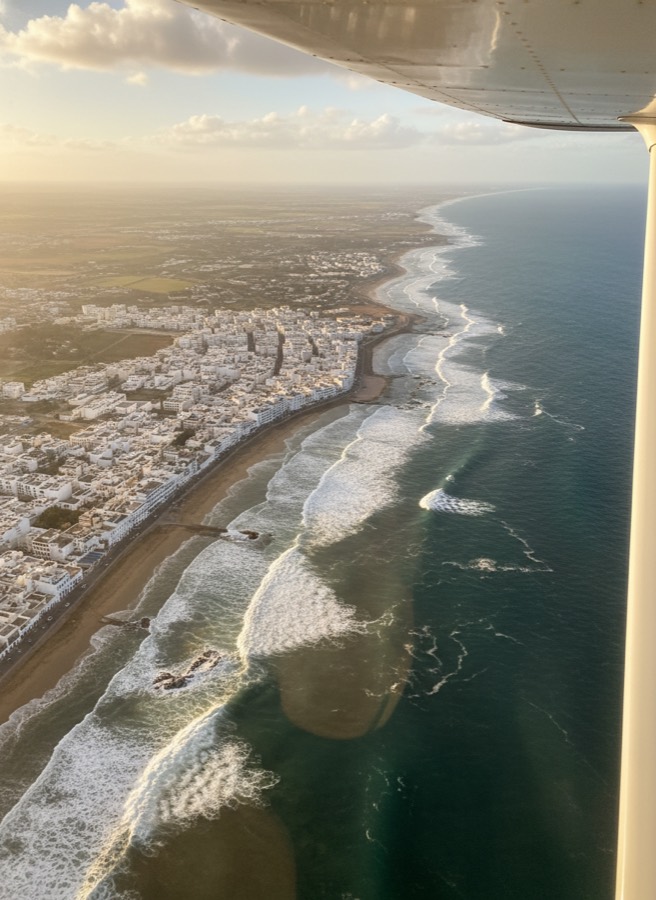Côte atlantique marocaine vue depuis le cockpit